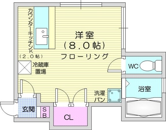 新道東駅 徒歩7分 2階の物件間取画像